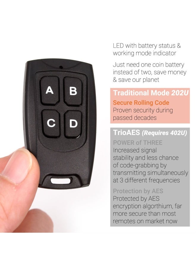 12V 24V Secure Wireless Rf Remote Control Relay Switch Universal 2 Channel 433Mhz Receiver With 2 Fcc Id Transmitters For Garage Door Openers Led Lights Etc Kit 1