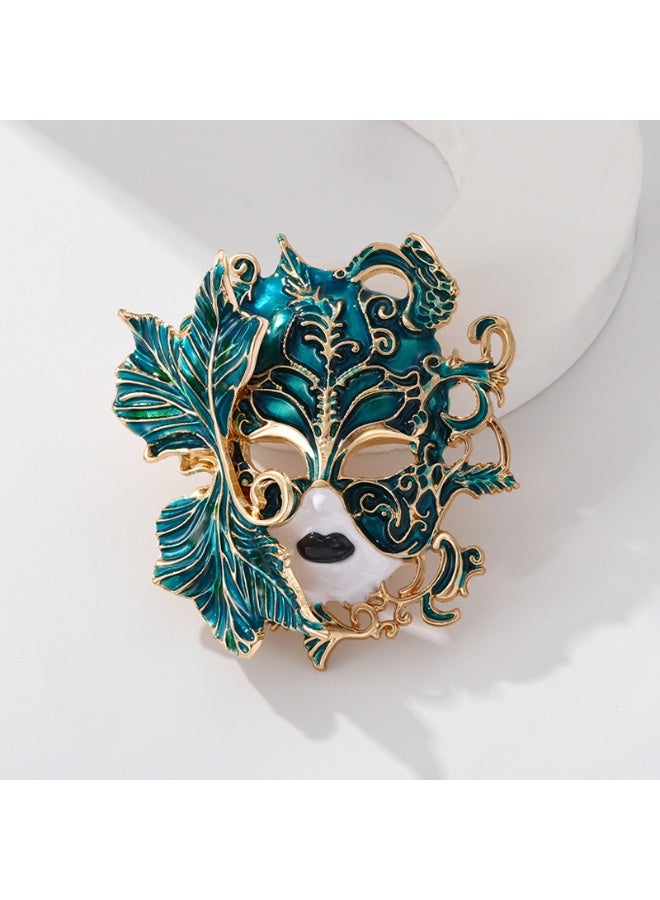 KUYING Chinese Three-dimensional Relief Mask Brooch 