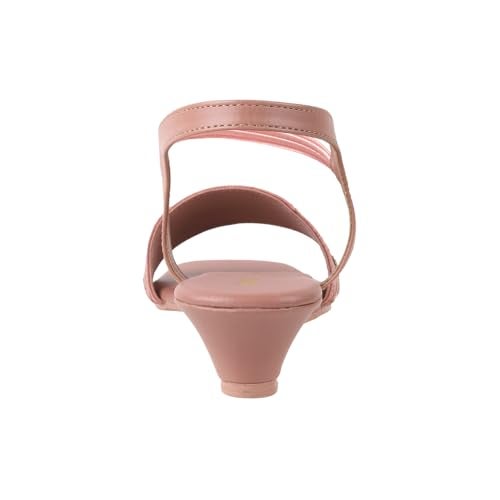 Mochi Women Peach Embellished Fashion Wedge Sandals UK/6 EU/39 (33-625) - Image 5