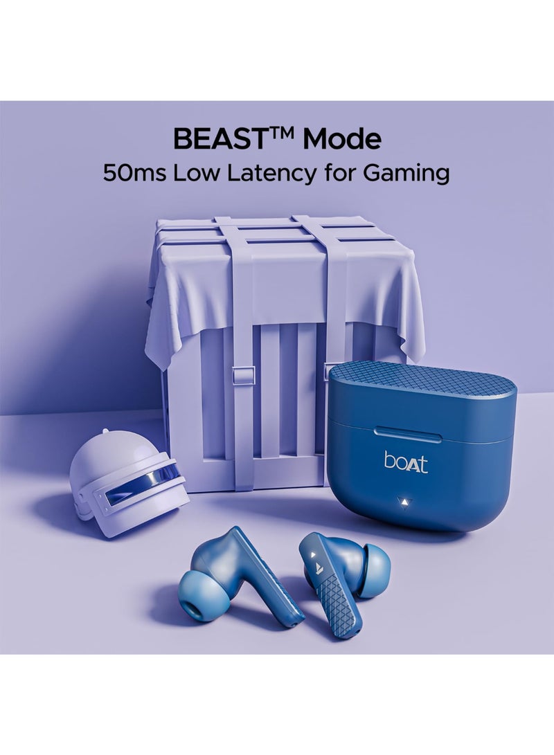 boAt Airdopes 91 In Ear Tws Earbuds With 45 Hrs Playtime, Beast Mode With 50 Ms Low Latency, Dual Mics With Enx, Asap Charge, Iwp Tech, Ipx4 & Bluetooth V5.3 Starry Blue - Image 5