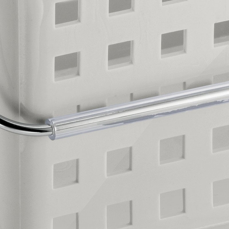 InterDesign iDesign Spa BPA-Free Plastic Small Stackable Basket with Handle - 9.25"" x 7"" x 5""  Light Gray - Image 3