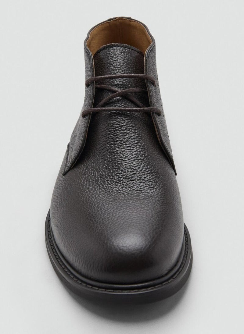 Mango Man Lace-up leather ankle boots - Image 4