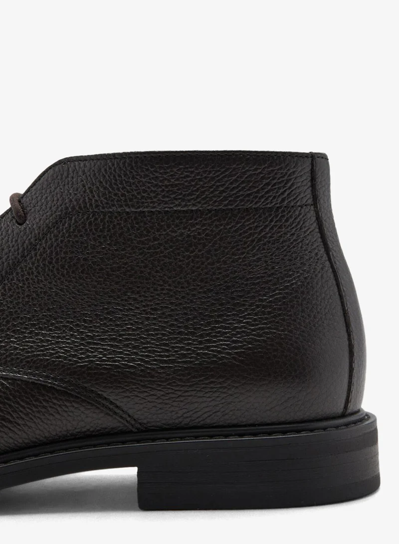 Mango Man Lace-up leather ankle boots