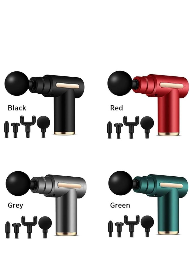 مسدس تدليك صغير - جهاز تدليك عميق للأنسجة، فائق الهدوء، جهاز تدليك كهربائي محمول قابل لإعادة الشحن لتخفيف آلام الجسم والرقبة والذراعين - أسود - Image 3