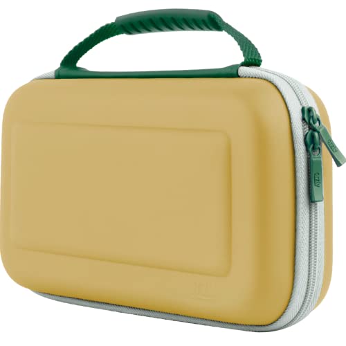Orzly Switch Case for Nintendo Switch Oled and standard Switch console with accessories and Games storage compartment - Designed for Zelda fans Gift boxed Edition Gold white Green carrying case - Image 1