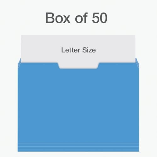 Pendaflex Heavyweight File Folders, Assorted Colors, Letter Size, 1/3-Cut Tabs, Extra Durable, 50/Box, Great for Office Filing & Organization (1006536) - Image 2