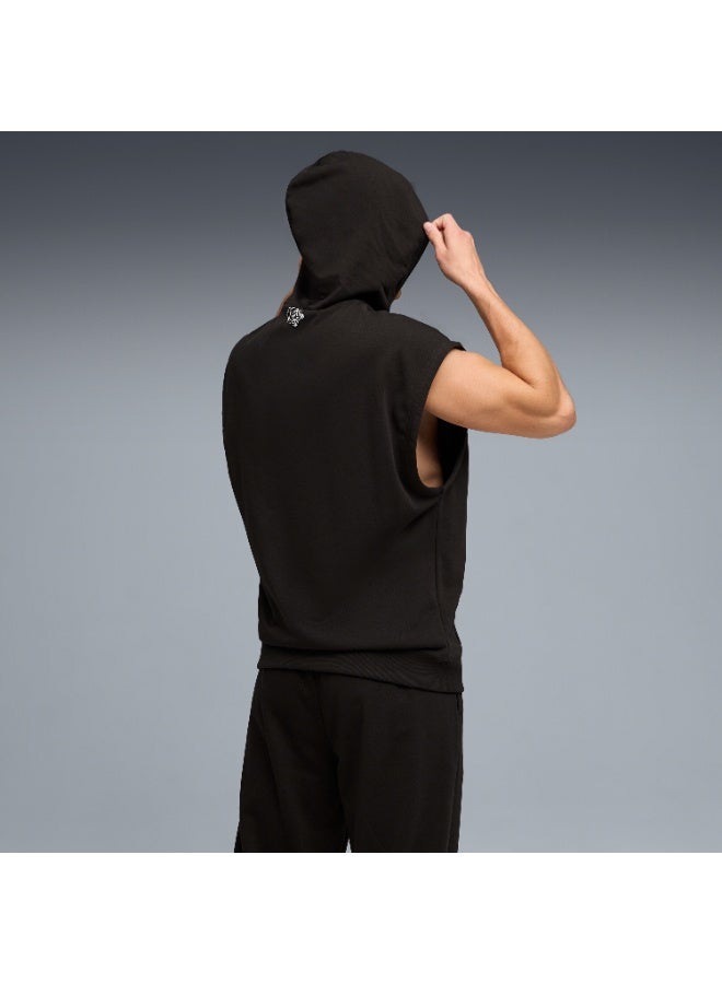 PUMA Mens Graphic French Terry Sleeveless Hoodie - Image 3