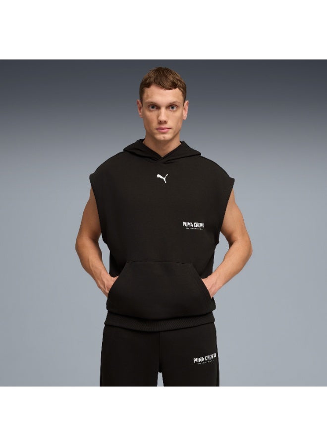 PUMA Mens Graphic French Terry Sleeveless Hoodie - Image 2