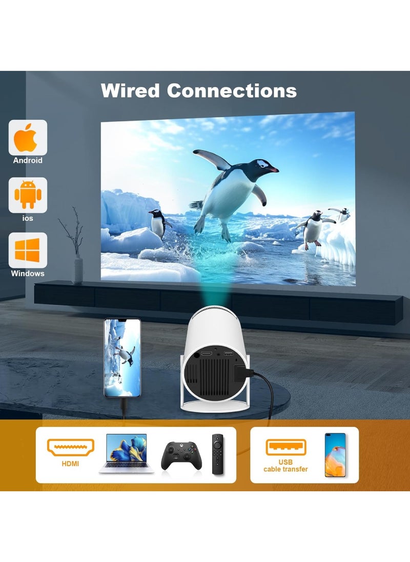 DIGI CORE - Smart Projector Mini Projector Auto Keystone Correction Portable Projector Full HD 2.4 5G WiFi BT 5.0 130 Inch Screen 180 Degree Flip Home Video Projector Outdoor Projector Android 11.0 Support Compatible With TV Stick/HDMI/USB/PS5/iOS/PS4 - Image 1