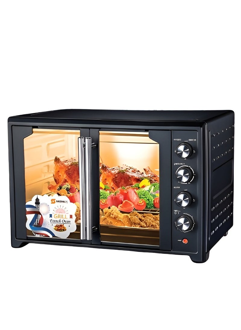 Generic Electric Oven with Rotisserie, Convection & Lamp - 60L, 2800W, Stainless Steel Heating Elements, 60-Minute Timer, Heat-Resistant Tempered Glass Window, Indoor Cooking Lamp  - Image 1