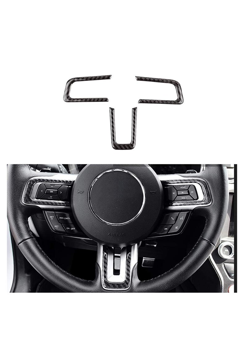 SYOSI Car Steering Wheels Sticker for Ford Mustang GT, Carbon Fiber Interior Trim Decal Accessories - Image 1