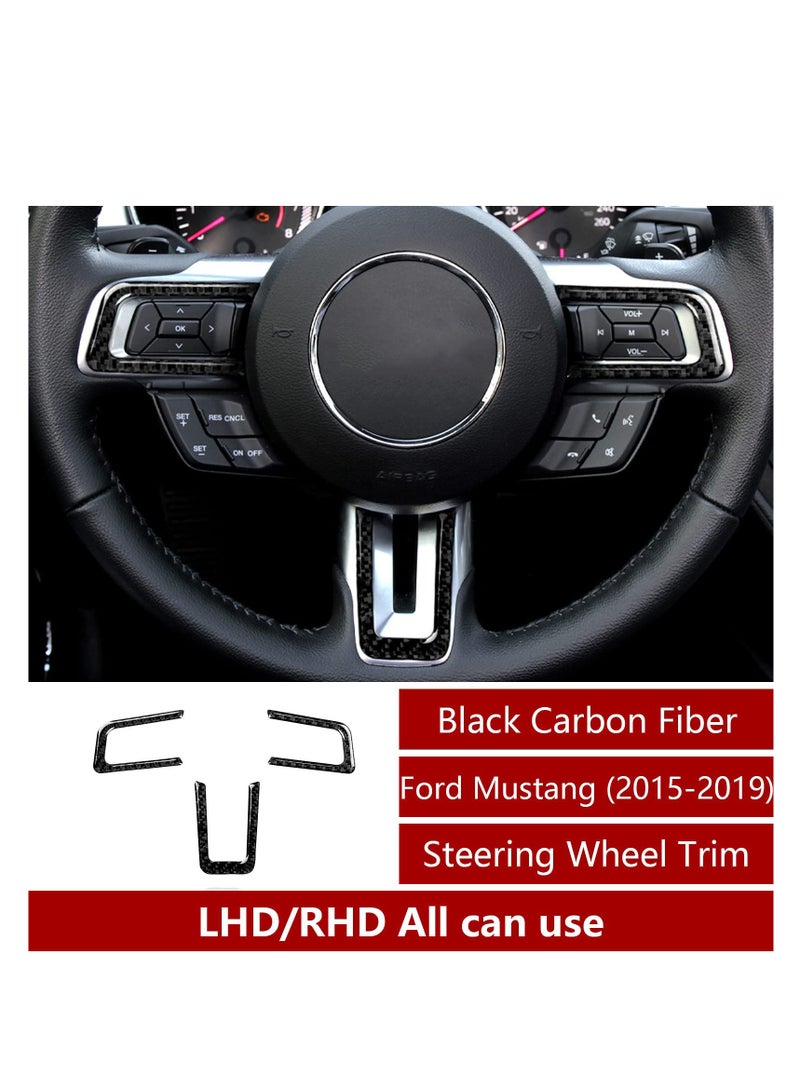SYOSI Car Steering Wheels Sticker for Ford Mustang GT, Carbon Fiber Interior Trim Decal Accessories - Image 3