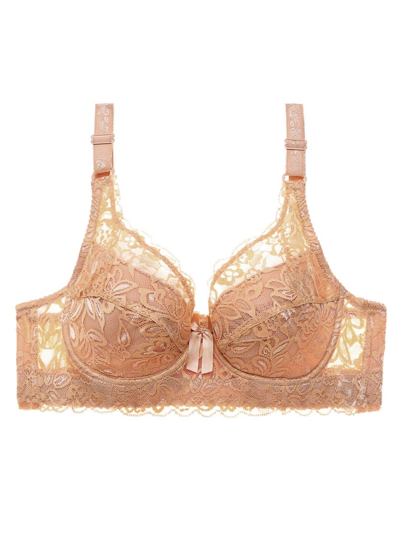 Women Lace Bra with Underwire Thin Padded Plus Size Bras - Image 1