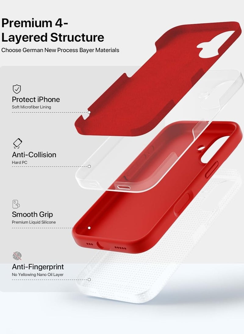 BORTONY iPhone 17 Case Premium Liquid Silicone Cover with 2-Pack Full HD 9D Tempered Glass For iPhone 17 Soft Touch Anti-Scratch with Microfiber Lining Cover For iPhone 17 6.3-inch - Image 5