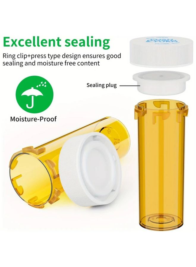20 Pack 6 Dram Clear Plastic Pill Bottles With Child Resistant Caps - Image 2