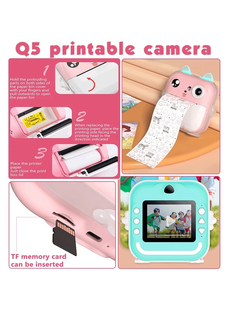 AROAQ Children's 1080P HD Digital Camera with Instant Print for Kids - Fun and Easy Thermal Print Camera with 32G Memory - Image 3