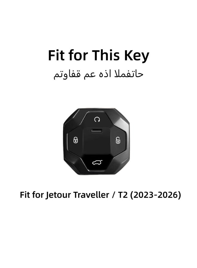 غطاء مفتاح سيارة من الجلد الطبيعي الفاخر المصنوع يدوياً لسيارة جيتور ترافيلر (النوع C)، حافظة مفاتيح من طبقة الجلد العلوية العتيقة والوعرة، غطاء واقي مُخاط بدقة (خالي من فقدان الإشارة). - Image 2