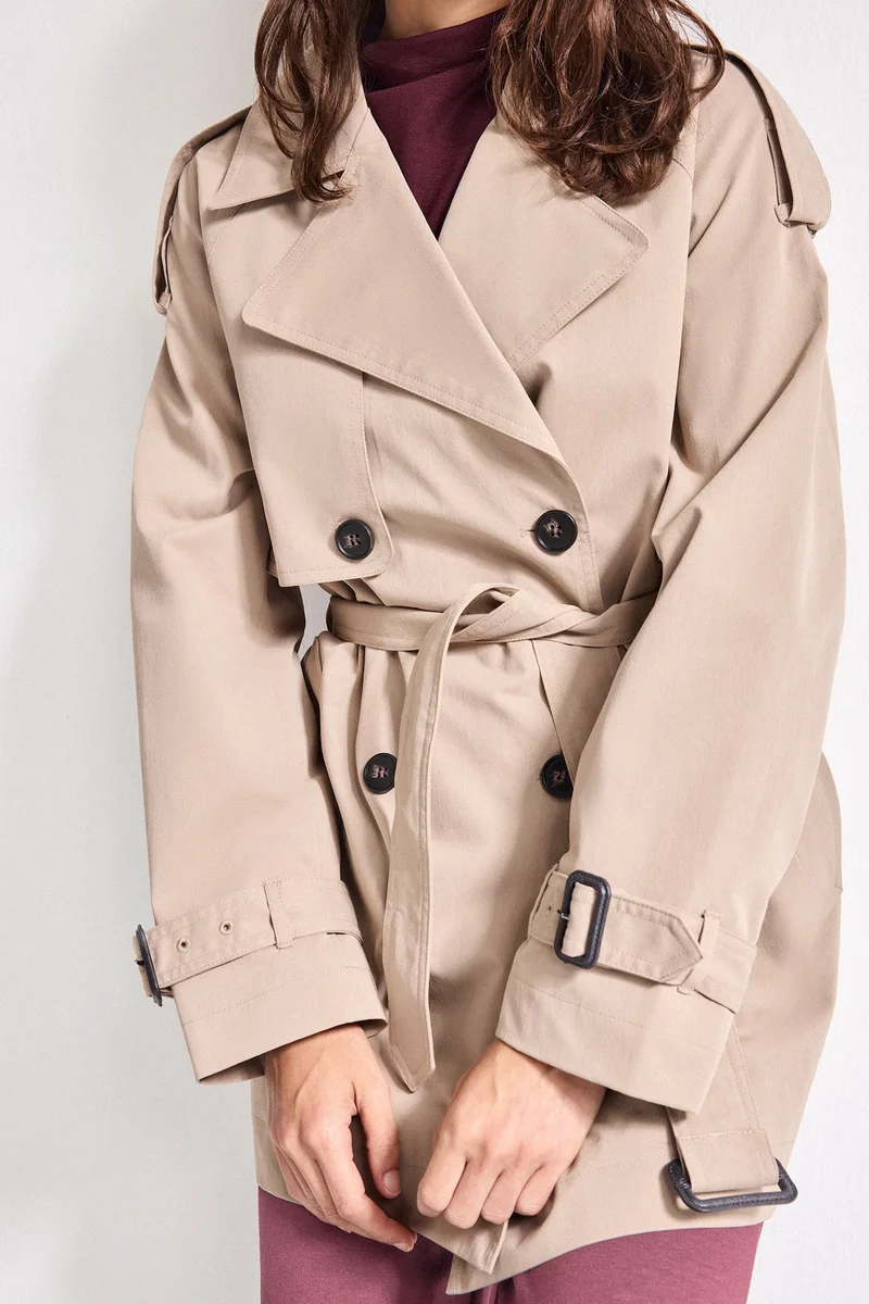 Defacto  Regular Fit Twill Trenchcoat for Women | Best Price UAE