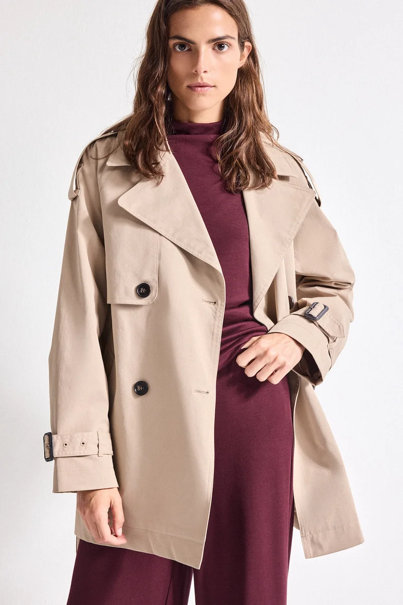 Defacto  Regular Fit Twill Trenchcoat for Women | Best Price UAE