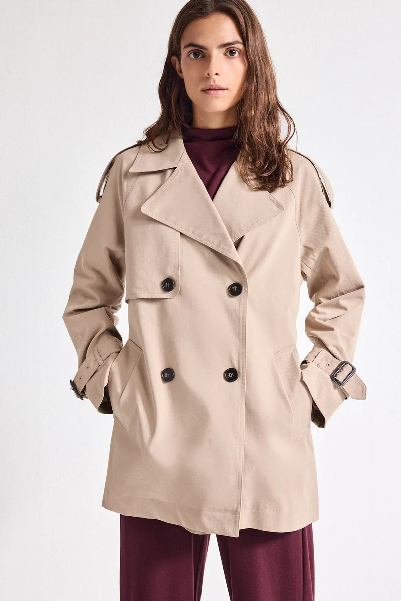 Regular Fit Twill Trenchcoat