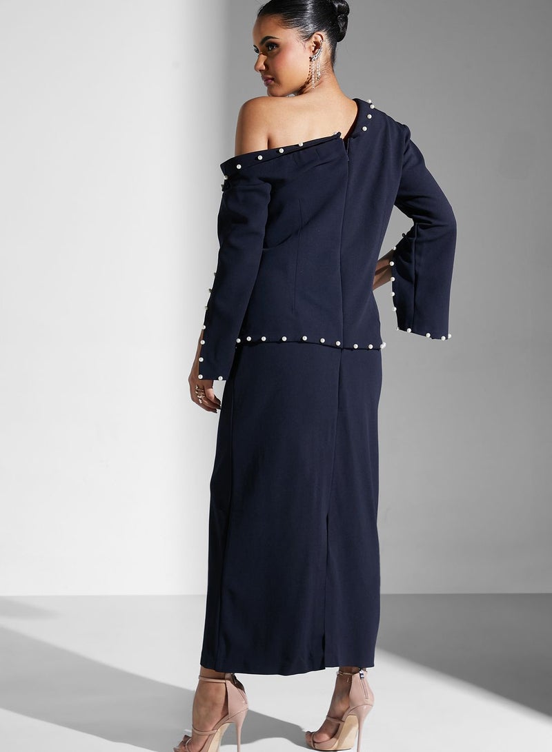 Threadz by Ajooni Pearl Trim Dress  - Image 2