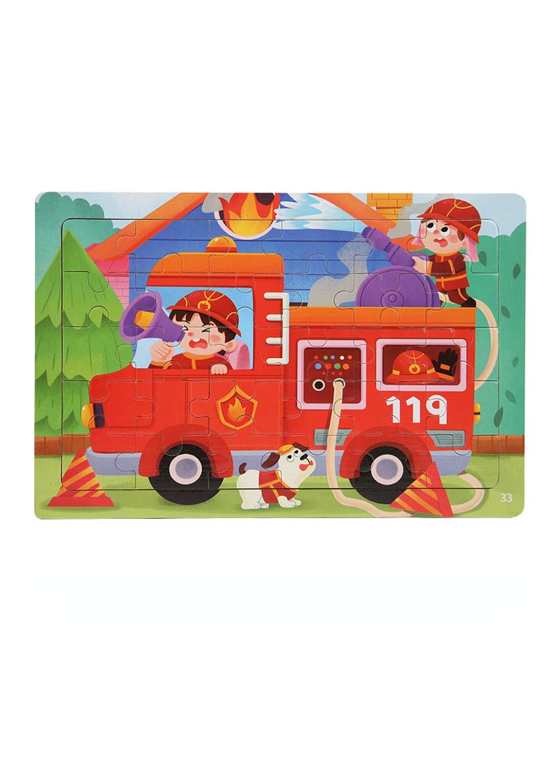 Children's Educational Wooden Cartoon Series Jigsaw Puzzles Suitable Gift Bag Pack - Image 1