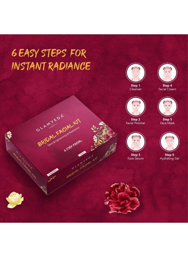 Glamveda Bridal Facial Kit; 6 Steps; 120 Gm| One Stop Solution For Bright & Radiant Skin| Evens Skin Tone| - Image 5