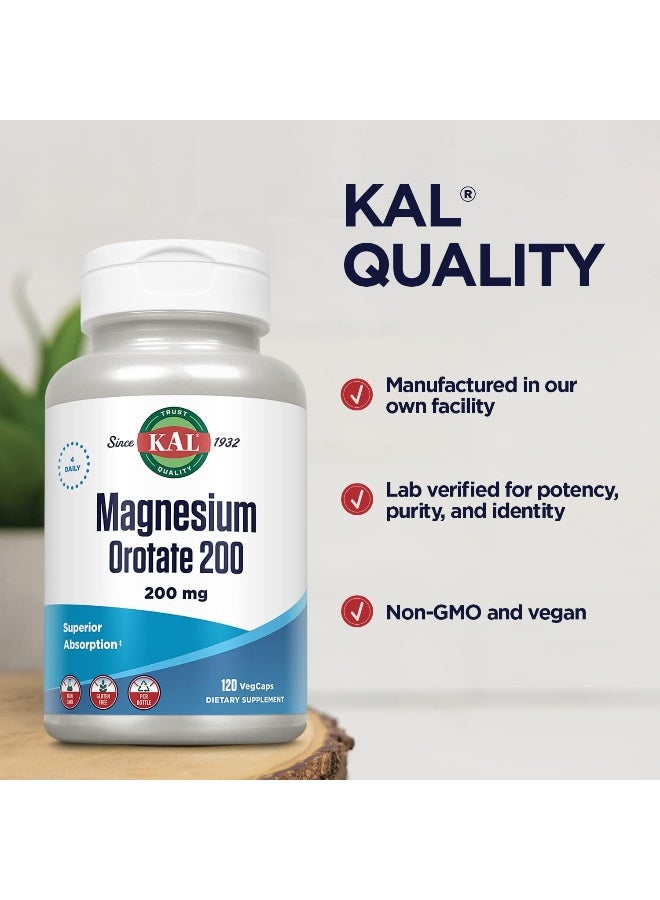 KAL Magnesium Orotate 200Mg 120 Veg Capsule - Image 4