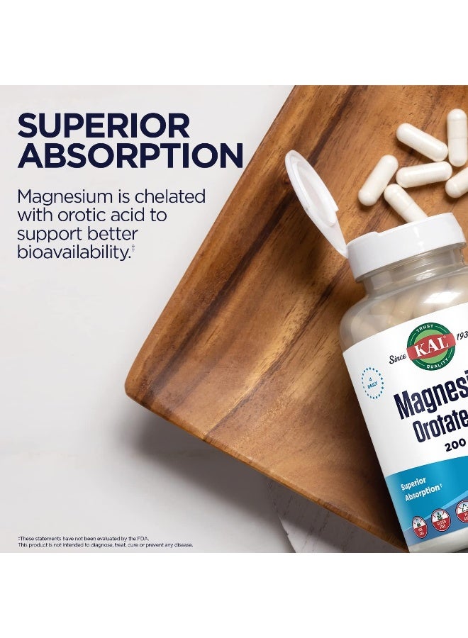 KAL Magnesium Orotate 200Mg 120 Veg Capsule - Image 5