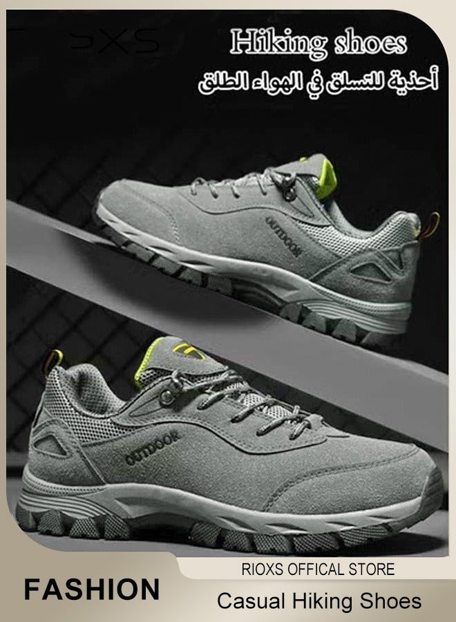 RIOXS Men's Trainers, Breathable Sports Shoes, Low-Top Trainers Trail Running Shoe for Men, Youth Outdoor Travel Hiking Shoes, Anti Slip Waterproof Trekking Sneakers, Comfort Athletic Shoes for Fitness Walking Jogging, Mens Athlesiure Trainers Grey Footwear - Image 3