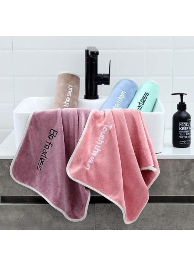 Generic Microfiber Face Towel, 5 Count Microfiber Woven Shed Resistant, Stunning Design and Special Absorbent Embroidery 35x75cm  - Image 2