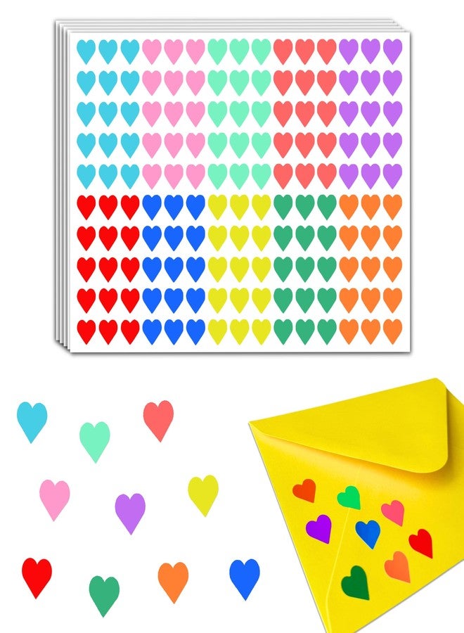 TownStix 3000 Pieces - 1/2" Small Heart Stickers for Kids, Mini Tiny Heart Shaped Labels - 10 Colors - Image 1