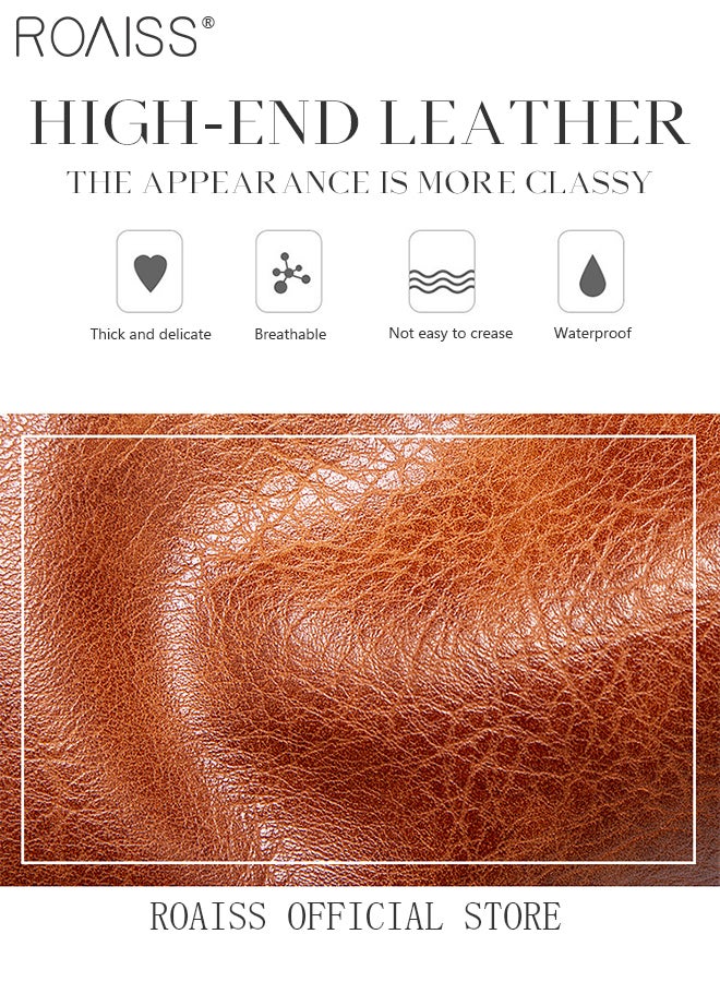 رويس مجموعة كبيرة من الجلد بو (حقيبة حمل وحقيبة القابض) أكياس الكتف السيدات محفظة حقائب اليد كروس للنساء المحافظ وأيوبس حقيبة الكتف الحقيقية النباتية النباتية - Image 5