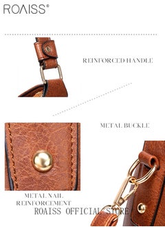 roaiss Large Crossbody Bags Ladies Shoulder Handbags Purse Set for Women Hobo Totes PU Leather Purses and Handbags Shoulder Bag Vegan Leather Tote Brown  - Image 5