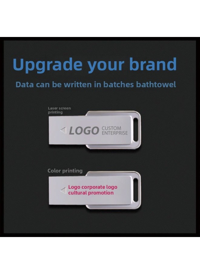 Metal USB Flash Drive Custom Large Capacity 32g Custom Lettering Mini Compact Portable High-speed Belt Business Gift USB Flash Drive-Color:Primary Color-Capacity:8GB  - Image 5