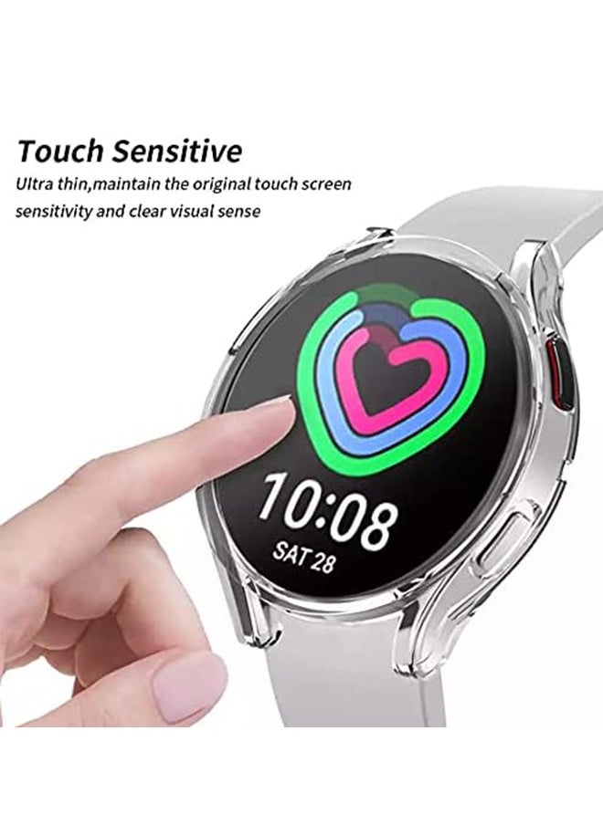 Ocean - Ultra Screen Protector Designed for Samsung Galaxy Watch 4 Case 44mm, TPU Case Frame Crystal, Clear - Image 1