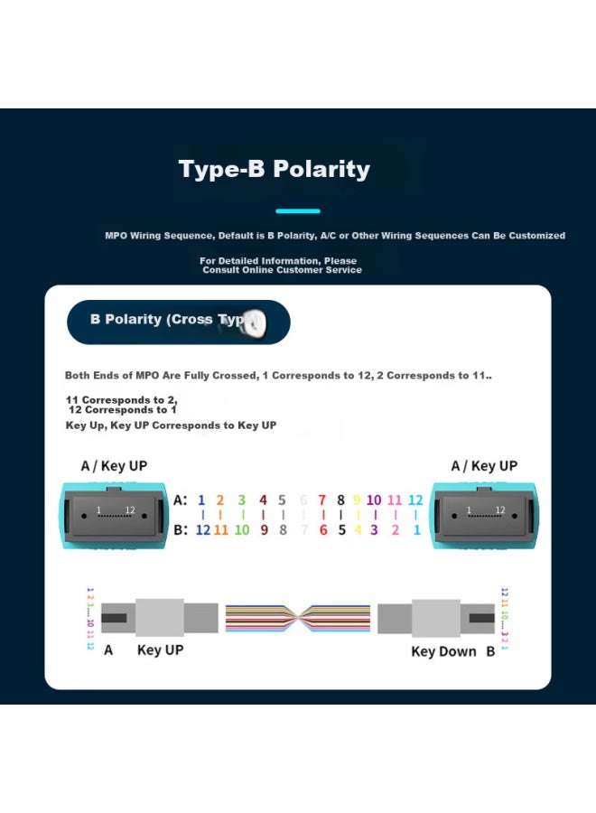 Bosende Mpo-mpo Fiber Optic Patch Cord Telecom Grade 8-core 10g Multimode 3 Patch Cable Female B Polarity Compatible Mtp 40g/100g Optical Module Fiber Cable 5m Bsd-m3-0805 - Image 2