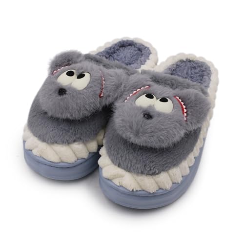 VRITRAZ Women Cozy Warm House Slippers | Plush Cushion Comfort Anti-Slip Winter Footwear (Grey, 6) - Image 1