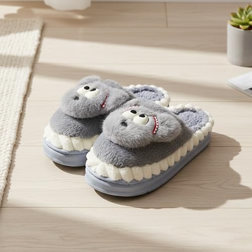 VRITRAZ Women Cozy Warm House Slippers | Plush Cushion Comfort Anti-Slip Winter Footwear (Grey, 6) - Image 2