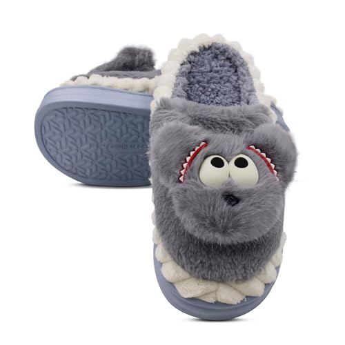 VRITRAZ Women Cozy Warm House Slippers | Plush Cushion Comfort Anti-Slip Winter Footwear (Grey, 6) - Image 4