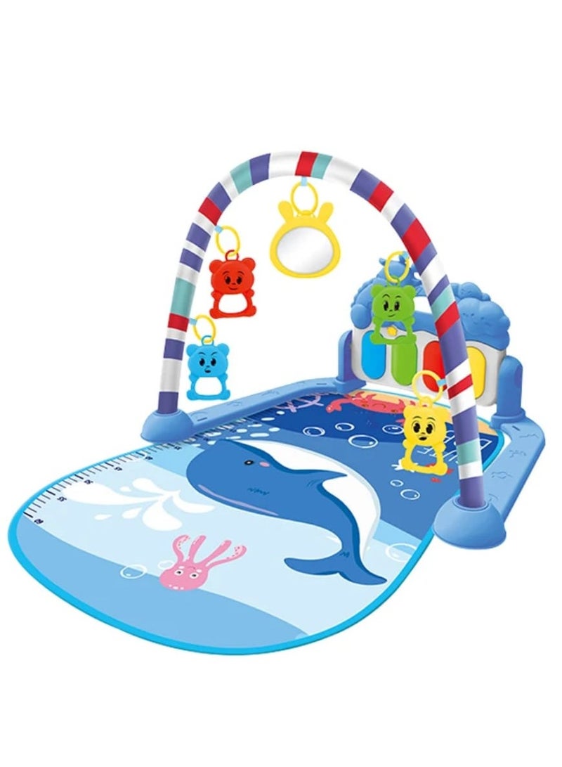 Musical play mat – Activity center for infants with hanging toys and piano on the back - Image 1