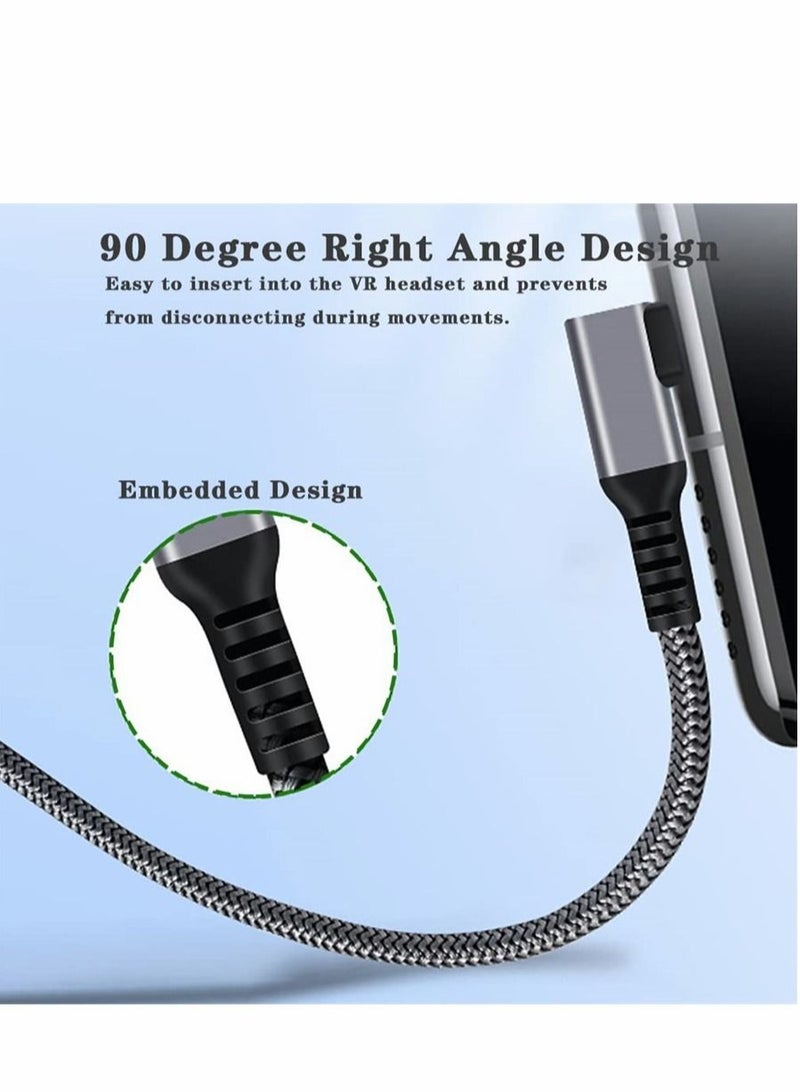 Captaintech Link Cable 16FT 5M VR Headset Cable USB 3.2 Gen1 High Speed Data Transfer & Fast Charging Type C to C Cable with USB A Male Adapter Cable Manager - Image 3