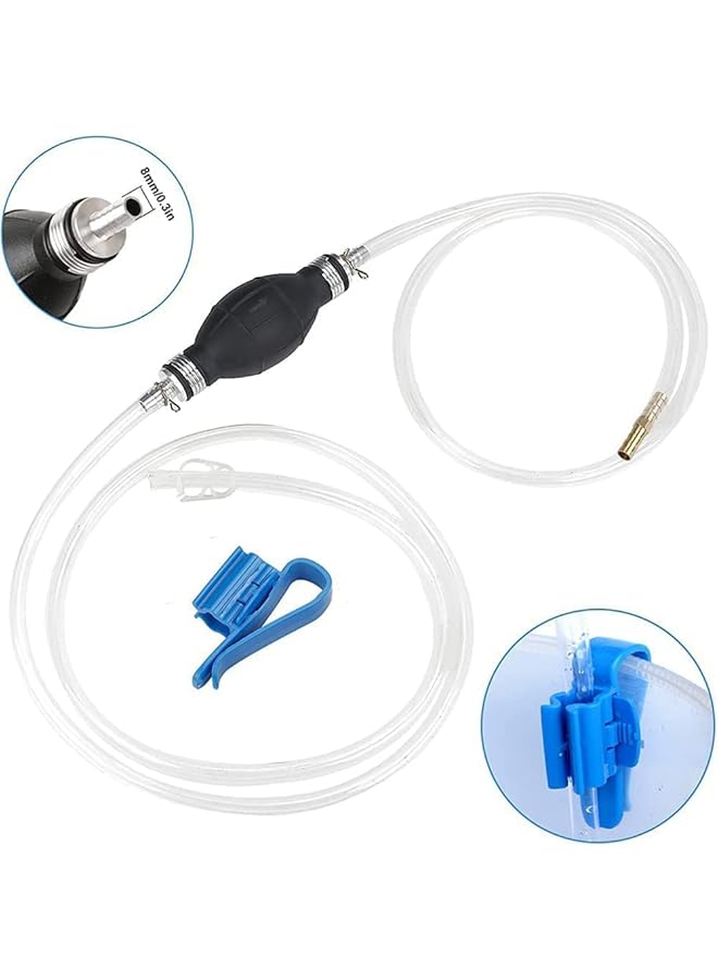 Siphon Hand Pump Manual Fuel Transfer Pump Siphon Hose For Gas Gasoline Petrol Diesel Oil Liquid Water Fish Tank With Durable Pvc Hoses, Portable Widely Use - Image 1