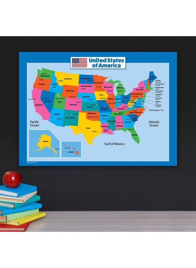 Palace Learning 3 Pack - Usa & World Map For Kids + Solar System Poster Set (Laminated, 18" X 24")  - Image 4