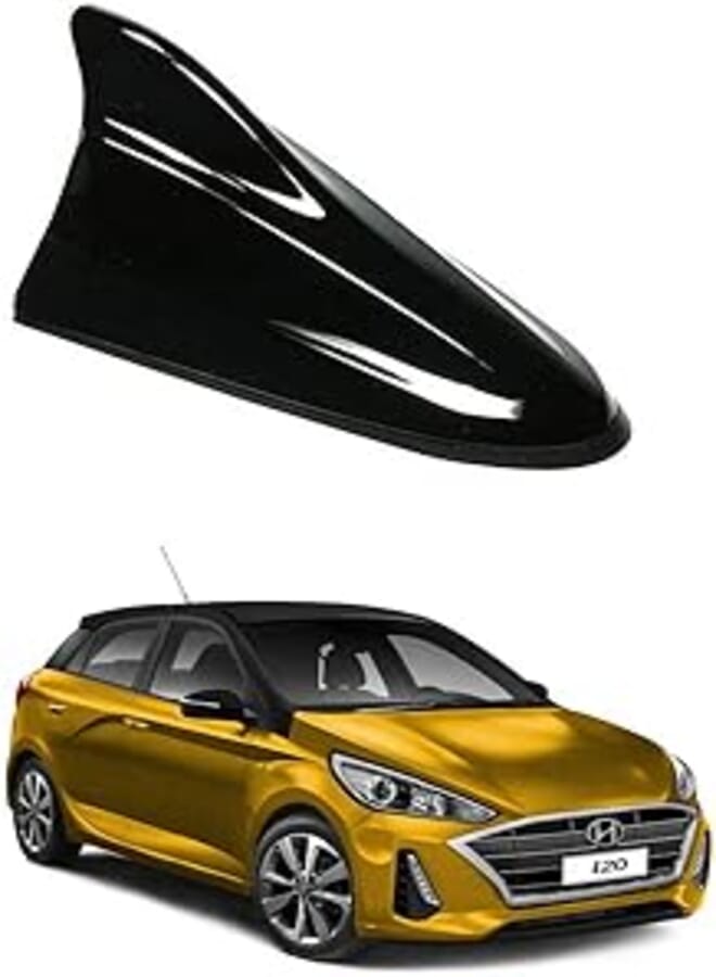 Oshotto Car Shark Fin Roof Antenna Car Antenna Radio FM/AM Car Decorate Compatible with Hyundai i20 2020 (Black)