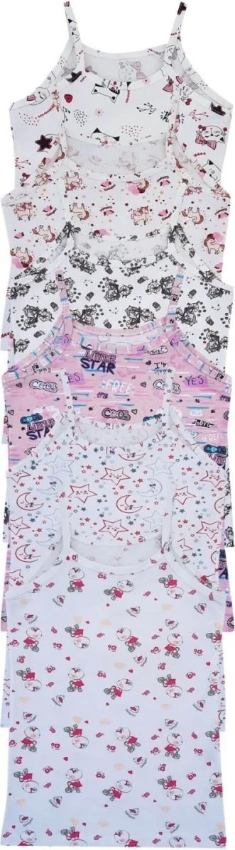 Oskasa Tutku Elestan Empirme Girls Thread Strap Undershirt, 6-pack