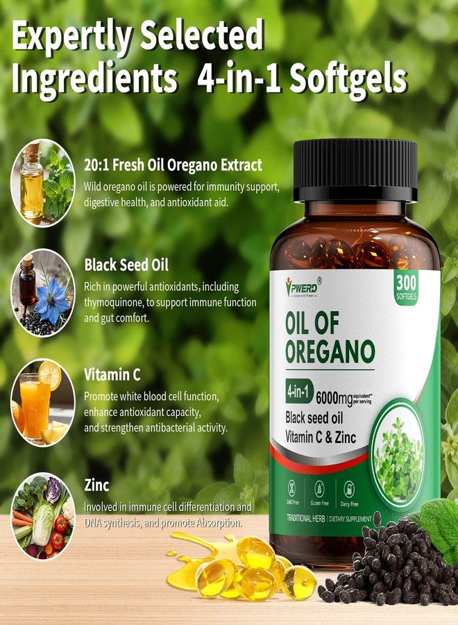 PWERD 300 Softgels Wild Oregano Oil Capsules Organic Pills of Oregano Softgels Capsules Organic with Black Seed Oil - Image 2