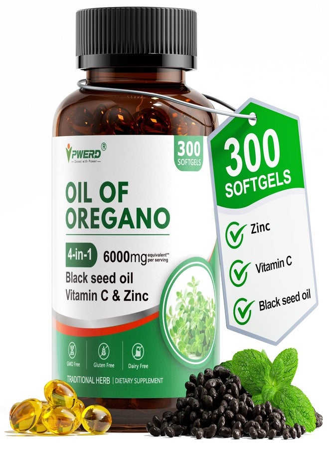 PWERD 300 Softgels Wild Oregano Oil Capsules Organic Pills of Oregano Softgels Capsules Organic with Black Seed Oil - Image 1