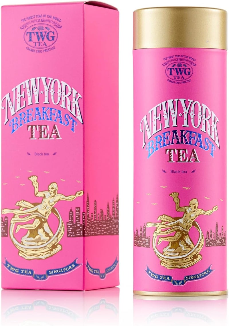 TWG Tea New York Breakfast Tea - Black Tea with Cocoa Husk in Haute Couture Tin, 100g Gift Set - Image 1
