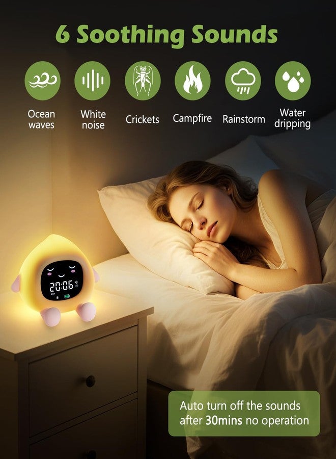 KeeKit Kids Alarm Clock, Toddler Sleep Trainer with 9 Colors Night Light, Dual Alarm & Snooze Function, Ok to Wake Clock for Children, Birthday Gift for Boys & Girls - Image 4